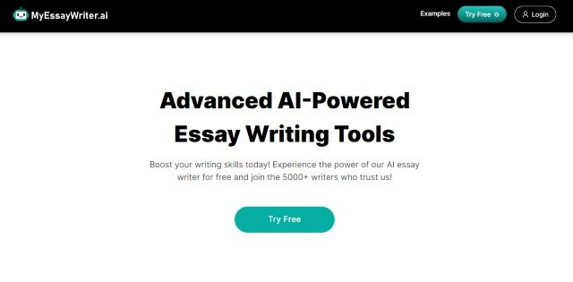 myessaywriter.ai homepage